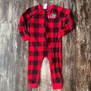 Plaid Red and Black Christmas Kids Pajamas